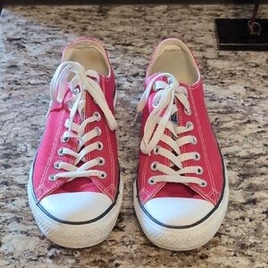 Vibrant Red Converse All Stars Canvas Sneakers